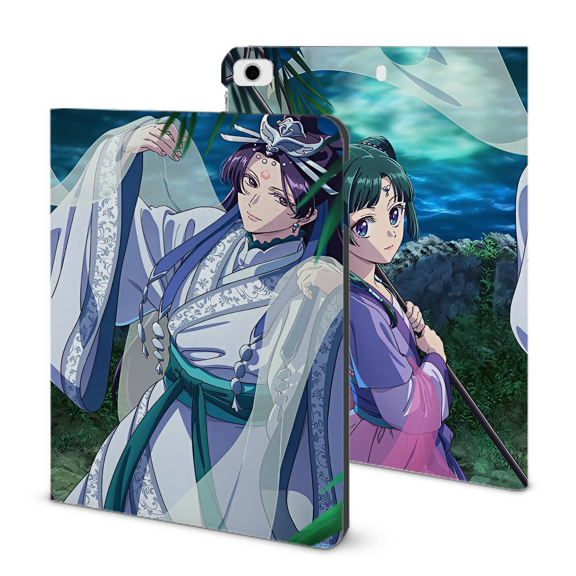 （画像用） 薬屋のひとりごと The Apothecary Diaries IPad ケース ブック型 PUレザー TPU 耐衝撃 軽量 薄型 ペン収納なし 全面保護 IPad 各モデル対応